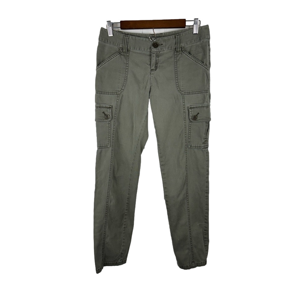 Caslon Women's 4 Army Green Utility Cargo Cotton Pants Grunge Streetwear 90's